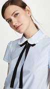 RED VALENTINO SHORT SLEEVE TIE NECK BLOUSE