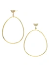 CELARA 14K Yellow Gold & Diamond Frontal Hoop Earrings