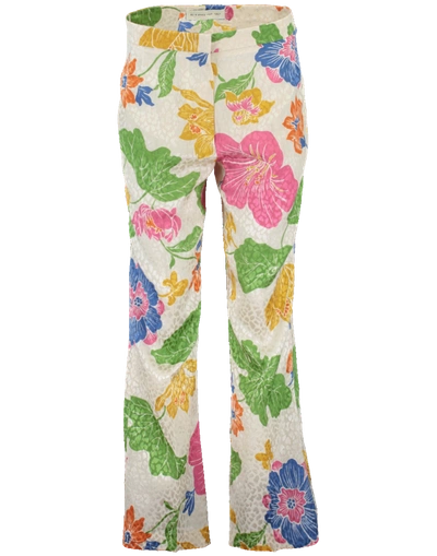 Etro Silk Floral Cropped Trousers In White