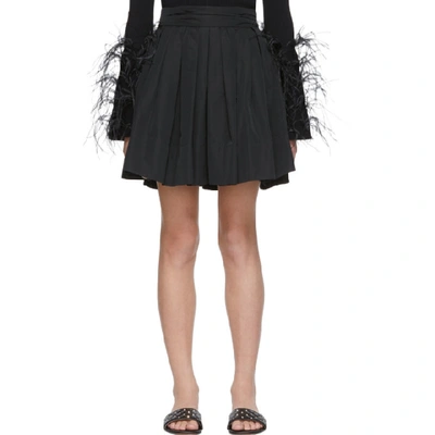 Valentino 黑色 Faille 褶裥半身裙