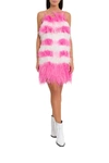 MSGM MSGM Striped Mini Dress In Feathers,10889140