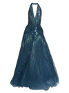 ELIE SAAB Sequin Halter Ball Gown