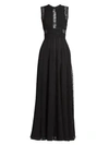 ELIE SAAB Sleeveless Lace Pleated Gown