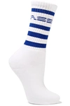 ADAM SELMAN SPORT PRINTED RIBBED COTTON-BLEND SOCKS