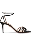 AQUAZZURA VERY FIRST KISS 75 SUEDE SANDALS