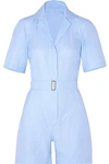 GIULIVA HERITAGE COLLECTION THE SIENNA BELTED COTTON OXFORD PLAYSUIT