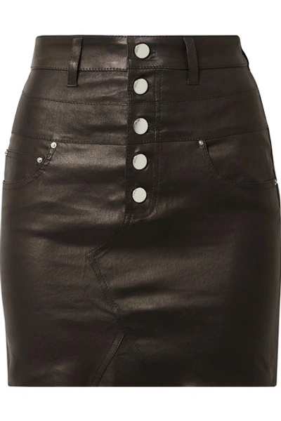 Amiri Leather Mini Skirt In Black
