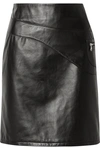 SANDY LIANG BLOSSOM PANELED LEATHER SKIRT