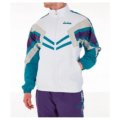 Diadora Men's Mvb Logo Taped Track Jacket In Optical White