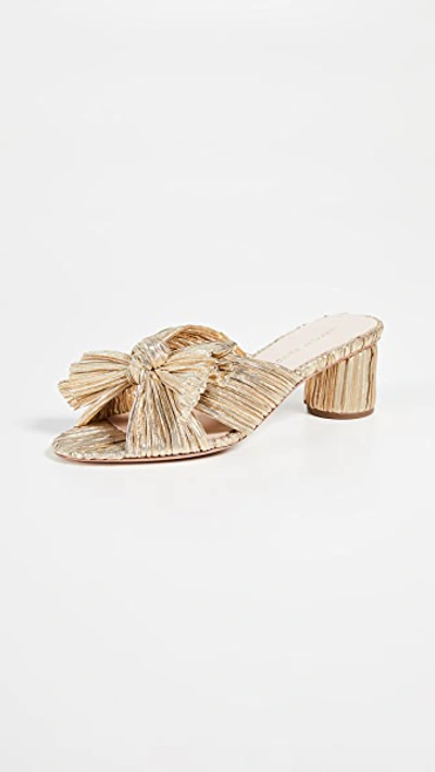 Loeffler Randall Emilia Pleated Bow Sandals In Natural