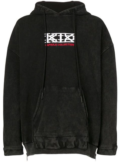 Ktz Embroidered Skull And Snake Hoodie In Black