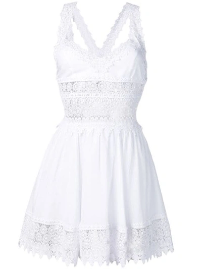 Charo Ruiz Marylin Embroidered Lace Mini Dress In White