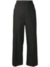 MM6 MAISON MARGIELA MM6 MAISON MARGIELA CROPPED STRAIGHT LEG TROUSERS - 黑色