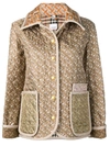 Burberry Printed Quilted Silk-faille Jacket In A7029 Archive Beige