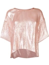 FORTE FORTE FORTE FORTE METALLIC LOOSE-FIT TOP - PINK