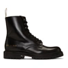 Common Projects Standard Lug Sole Combat Boot In 7547 Black