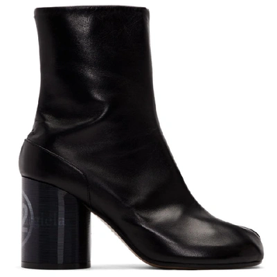 Maison Margiela Black Printed Heel Tabi Boots In T8013  Blac
