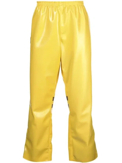 Arthur Avellano Latex Track Trousers In Yellow