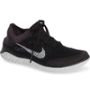 Nike Women's Free Rn Flyknit 2018 Running Shoes, Black - Size 6.0 In Black/ Vast Grey/ Gold