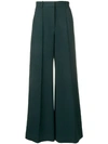 THE ROW THE ROW FLARED TAILORED TROUSERS - GREEN