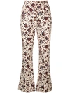 ULLA JOHNSON ULLA JOHNSON FLORAL PRINT CROPPED TROUSERS - WHITE