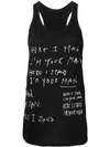 HAIDER ACKERMANN SLOGAN PRINT TANK TOP