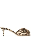 CHARLOTTE OLYMPIA CHARLOTTE OLYMPIA LEOPARD PRINT MULES - 棕色