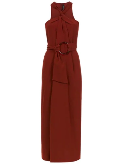 Andrea Marques Knot Midi Dress In Red