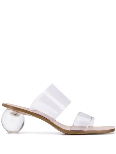 Cult Gaia Jila Flower Pvc Sandals In Camel Clear