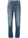 MOTHER TOMCAT CROPPED JEANS