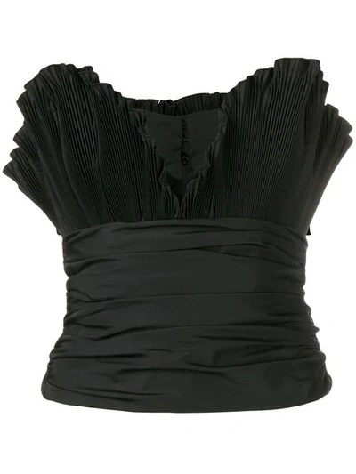 Attico Pleated Corset In Black