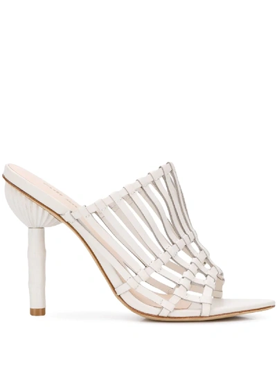 Cult Gaia Ark Leather Cage Heels In White
