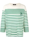 UNDERCOVER GREEN STRIPED TOP