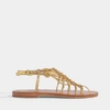 STUART WEITZMAN STUART WEITZMAN | Seaside Flat Metallic Sandals in Golfden Calfskin