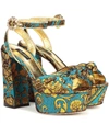 DOLCE & GABBANA JACQUARD PLATFORM SANDALS,P00376614