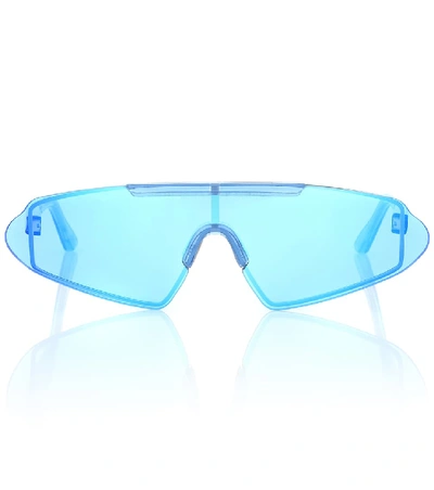 Acne Studios Bornt Reflective Shield Acetate Sunglasses In Blue