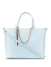 TOMMY HILFIGER TOMMY HILFIGER CHAIN EMBELLISHED TOTE BAG - BLUE