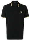 FRED PERRY FRED PERRY X ART COMES FIRST EMBROIDERED LOGO POLO SHIRT - BLACK