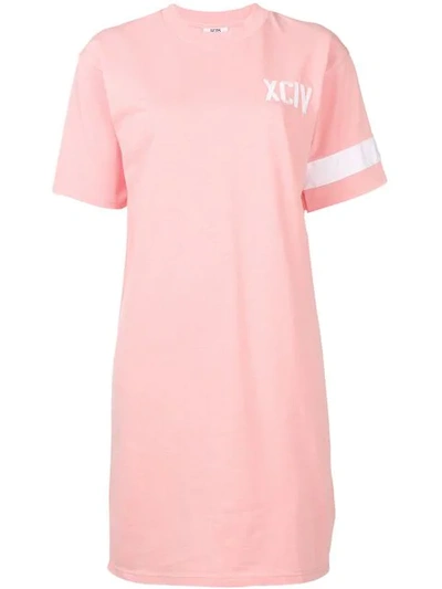 Gcds Logo Print T-shirt Dress In Pink