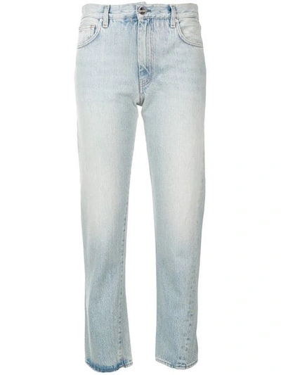 Totême Cropped Slim Jeans In Light Blue Wash