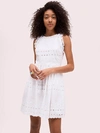 Kate Spade Eyelet Sleeveless Mini Cotton Dress In Fresh White