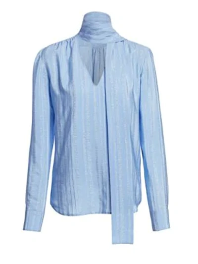 Altuzarra Visage Neck-tie Silk-blend Crepe Blouse In Flax Flower