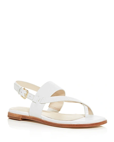 Cole Haan Women's Anica Leather Thong Sandals In Optic White Snake Leather