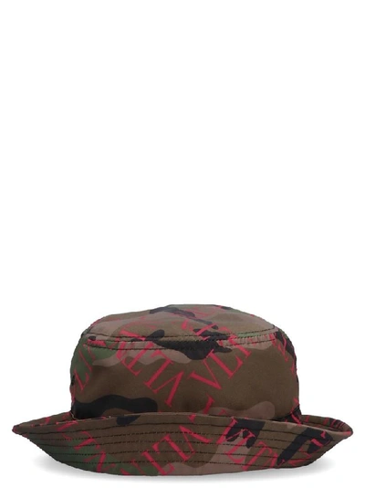 Valentino Garavani Garavani Vltn Grid Camouflage Bucket Hat In Multicolor
