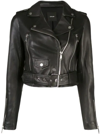 Lth Jkt Women's Mya Leather Cropped Moto Jacket In Black