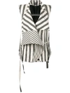 ANN DEMEULEMEESTER ANN DEMEULEMEESTER STRIPED GILET - NEUTRALS