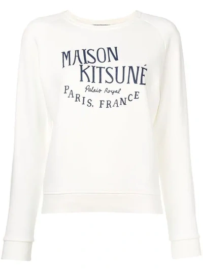 Maison Kitsuné Logo Print Sweatshirt - 白色 In White