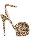 CHARLOTTE OLYMPIA LEOPARD PRINT PLATFORM SANDALS