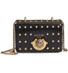 BALMAIN BABY BOX STUDDED LEATHER SHOULDER BAG - BLACK,RN3S056LCLV