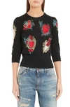 DOLCE & GABBANA INTARSIA HEART SWEATER,FX438TJAMUP